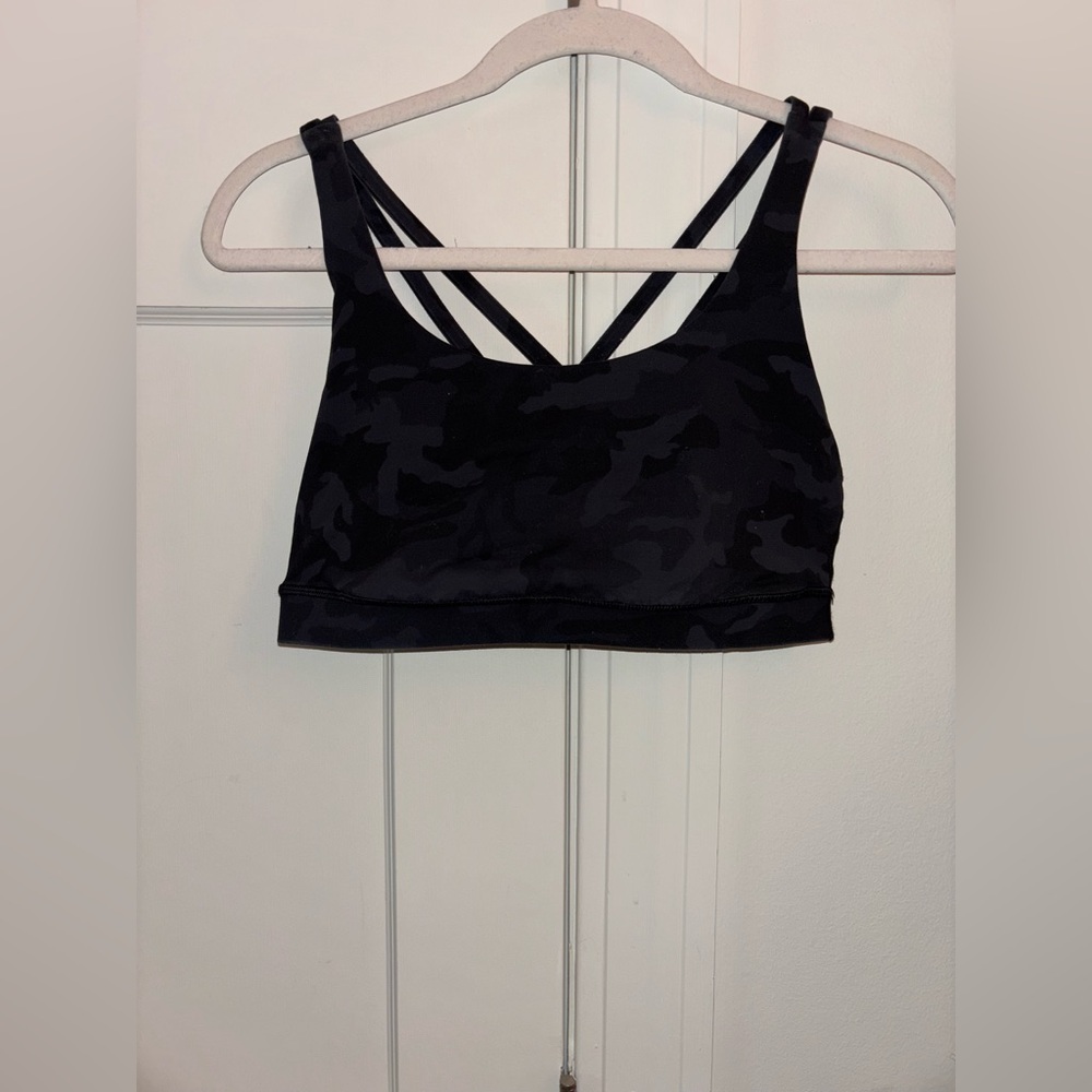Lululemon Energy Bra // Black Camo // Size 8
